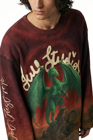 Emerald Green Dragon Waffle Tee — view 10