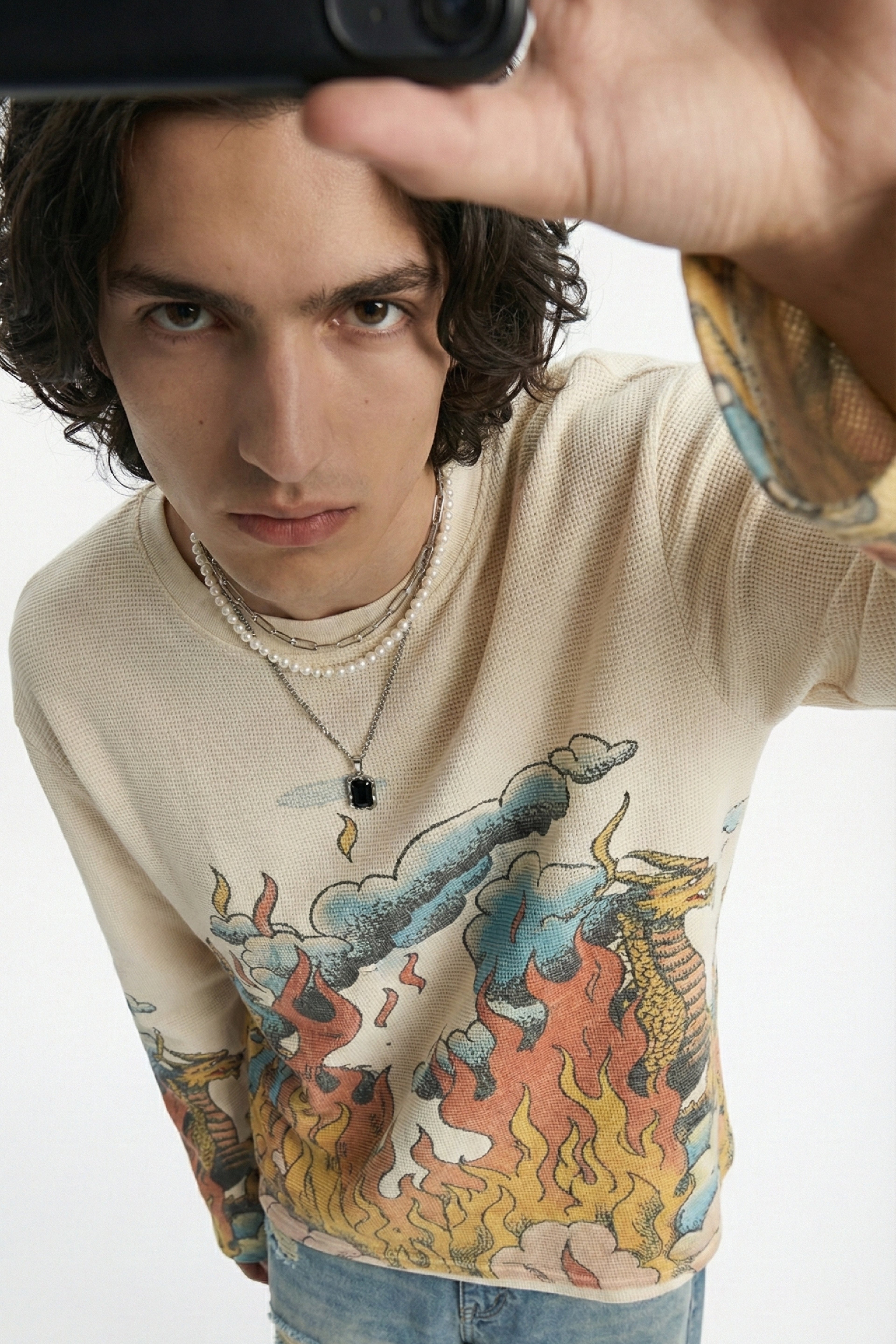 Duo Dragon White Waffle Tee