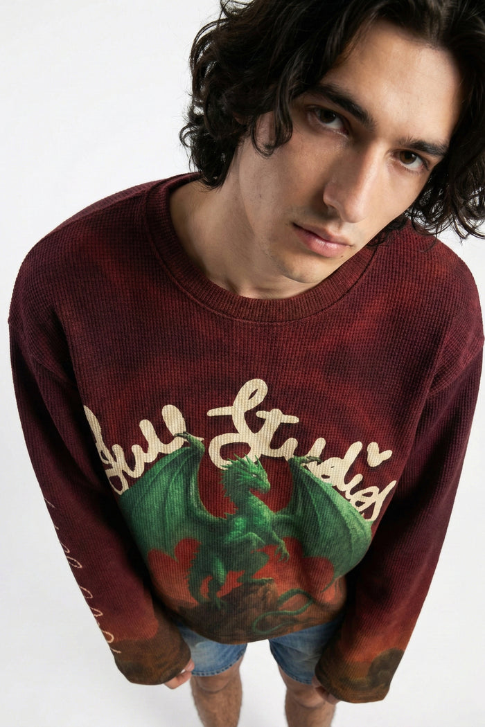 Emerald Green Dragon Waffle Tee