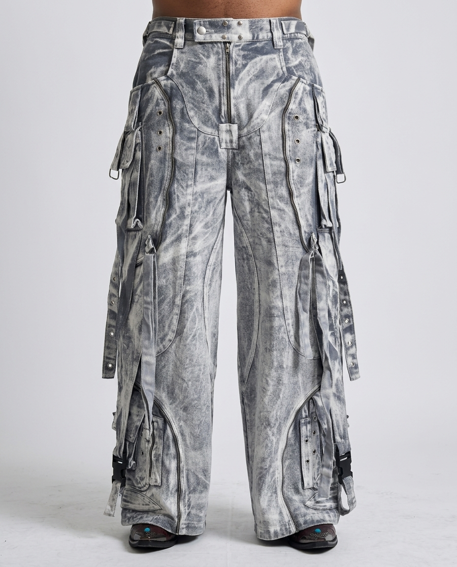 Ice Silver Metal Denim