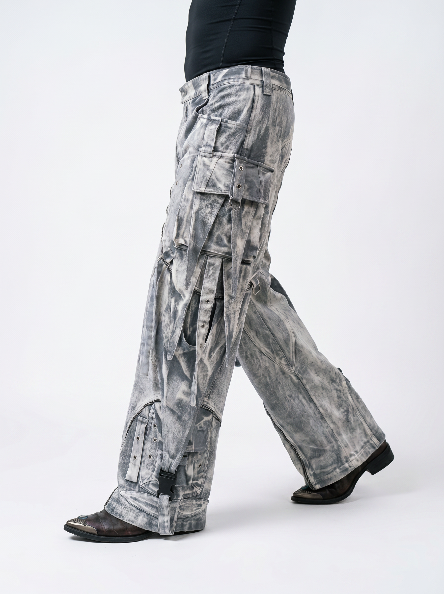 Ice Silver Metal Denim